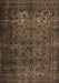 Machine Washable Abstract Brown Contemporary Rug, wshcon1111brn