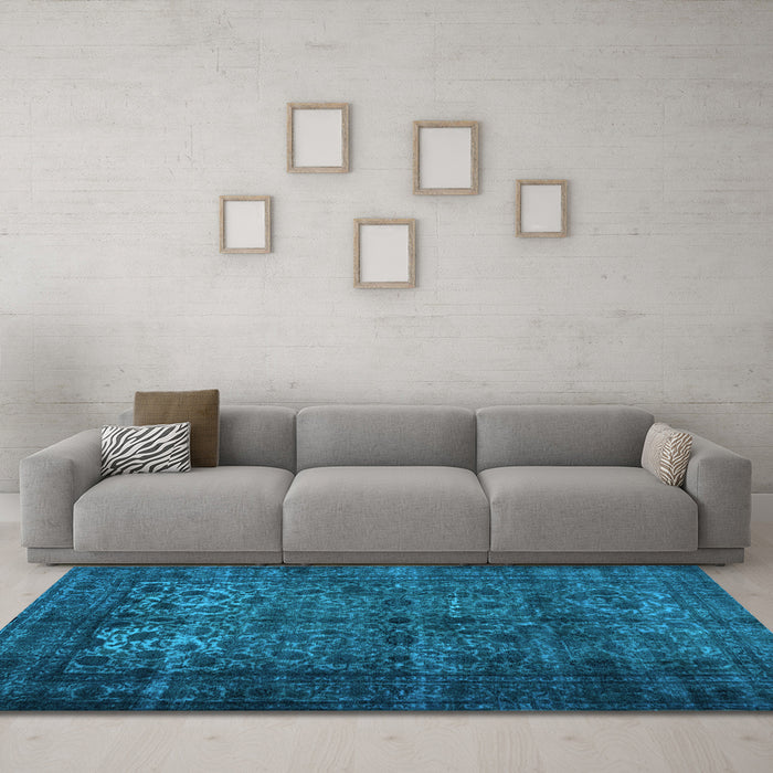 Machine Washable Abstract Light Blue Contemporary Rug in a Living Room, wshcon1111lblu