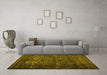 Machine Washable Abstract Yellow Contemporary Rug in a Living Room, wshcon1111yw