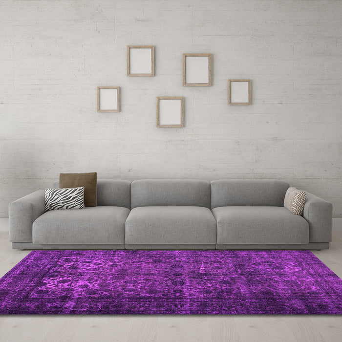 Machine Washable Abstract Pink Contemporary Rug in a Living Room, wshcon1111pnk
