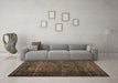 Machine Washable Abstract Brown Contemporary Rug in a Living Room,, wshcon1111brn