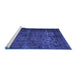 Sideview of Machine Washable Abstract Blue Contemporary Rug, wshcon1111blu