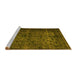 Sideview of Machine Washable Abstract Yellow Contemporary Rug, wshcon1111yw