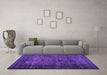 Machine Washable Abstract Purple Contemporary Area Rugs in a Living Room, wshcon1111pur