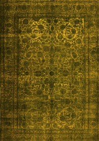 Abstract Yellow Contemporary Rug, con1111yw