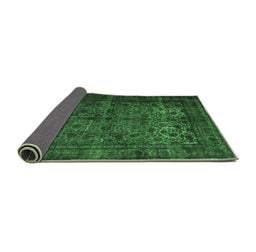Sideview of Abstract Emerald Green Contemporary Rug, con1111emgrn