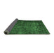 Sideview of Abstract Emerald Green Contemporary Rug, con1111emgrn