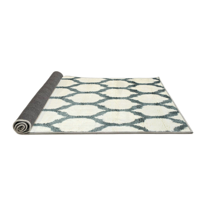 Thickness of Contemporary Dark Gray Trellis Rug, con1112