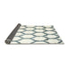 Thickness of Contemporary Dark Gray Trellis Rug, con1112