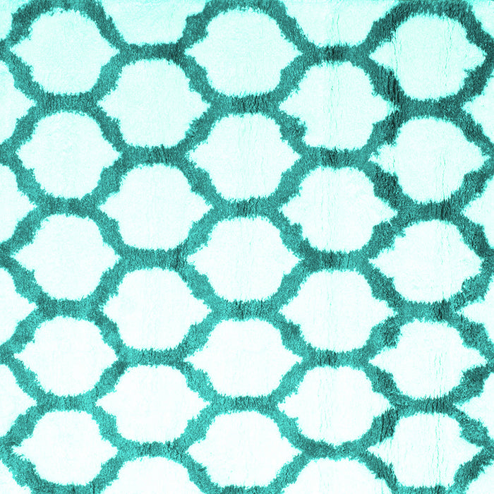Square Machine Washable Terrilis Turquoise Contemporary Area Rugs, wshcon1112turq