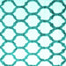 Square Machine Washable Terrilis Turquoise Contemporary Area Rugs, wshcon1112turq