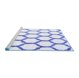 Sideview of Machine Washable Terrilis Blue Contemporary Rug, wshcon1112blu