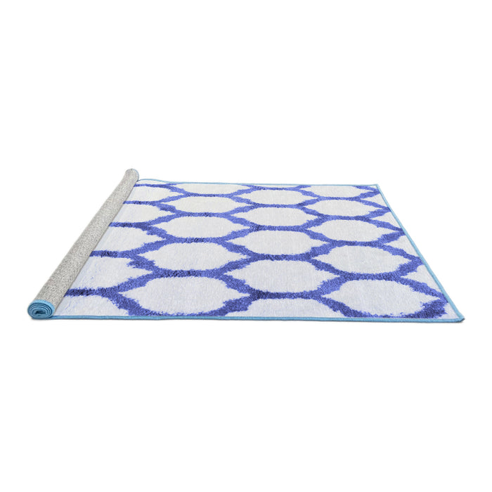 Sideview of Machine Washable Terrilis Blue Contemporary Rug, wshcon1112blu