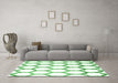 Machine Washable Terrilis Emerald Green Contemporary Area Rugs in a Living Room,, wshcon1112emgrn