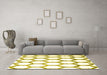 Machine Washable Terrilis Yellow Contemporary Rug in a Living Room, wshcon1112yw