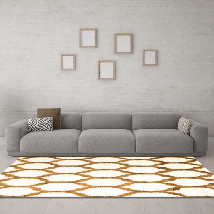 Machine Washable Terrilis Orange Contemporary Area Rugs in a Living Room, wshcon1112org
