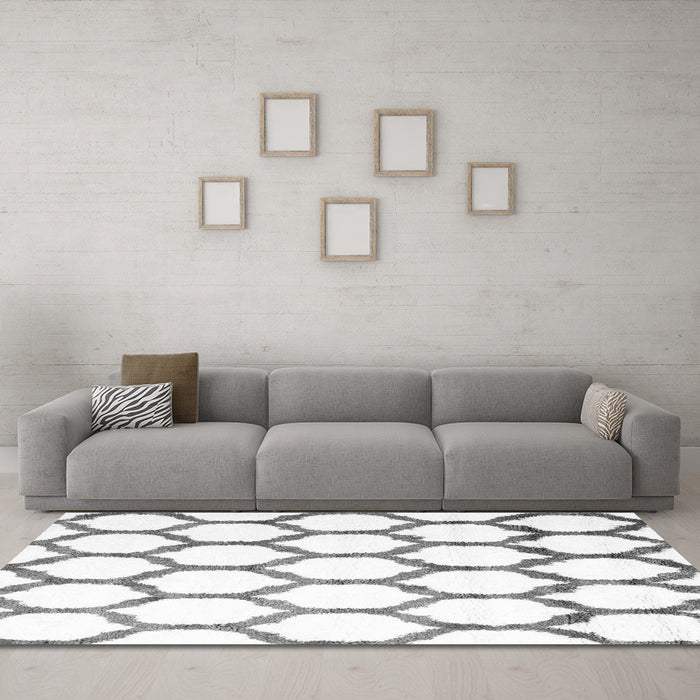 Machine Washable Terrilis Gray Contemporary Rug in a Living Room,, wshcon1112gry