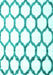 Machine Washable Terrilis Turquoise Contemporary Area Rugs, wshcon1112turq