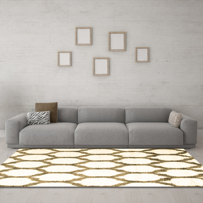 Machine Washable Terrilis Brown Contemporary Rug in a Living Room,, wshcon1112brn
