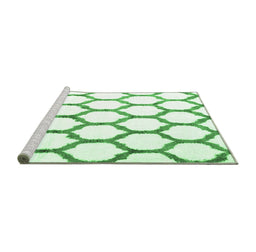 Sideview of Machine Washable Terrilis Emerald Green Contemporary Area Rugs, wshcon1112emgrn