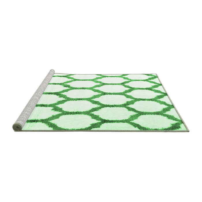 Sideview of Machine Washable Terrilis Emerald Green Contemporary Area Rugs, wshcon1112emgrn