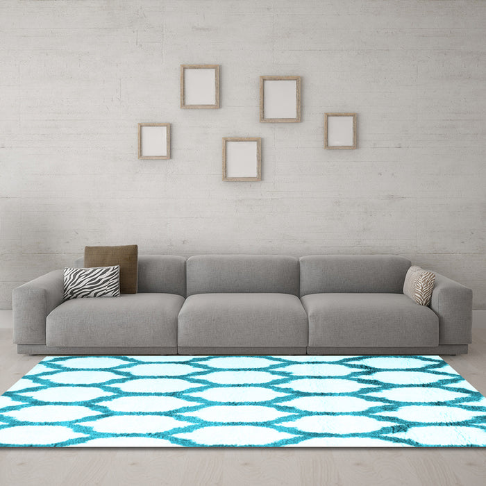 Machine Washable Terrilis Light Blue Contemporary Rug in a Living Room, wshcon1112lblu