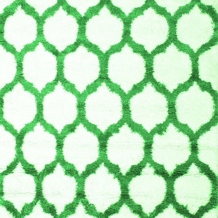 Round Machine Washable Terrilis Green Contemporary Area Rugs, wshcon1112grn