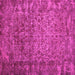 Square Machine Washable Abstract Pink Contemporary Rug, wshcon1113pnk