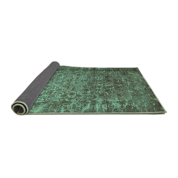 Sideview of Abstract Turquoise Contemporary Rug, con1113turq