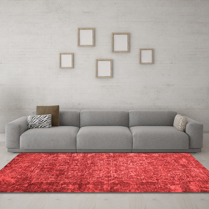 Contemporary Red Washable Rugs