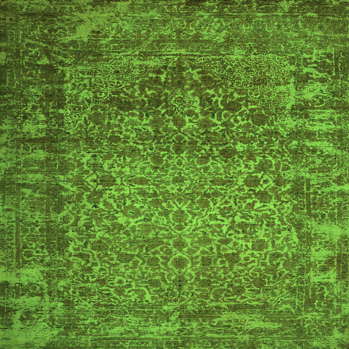 Serging Thickness of Abstract Green Contemporary Rug, con1113grn