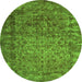 Square Abstract Green Contemporary Rug, con1113grn