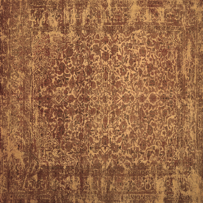 Square Machine Washable Abstract Brown Contemporary Rug, wshcon1113brn