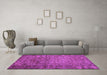 Machine Washable Abstract Purple Contemporary Area Rugs in a Living Room, wshcon1113pur