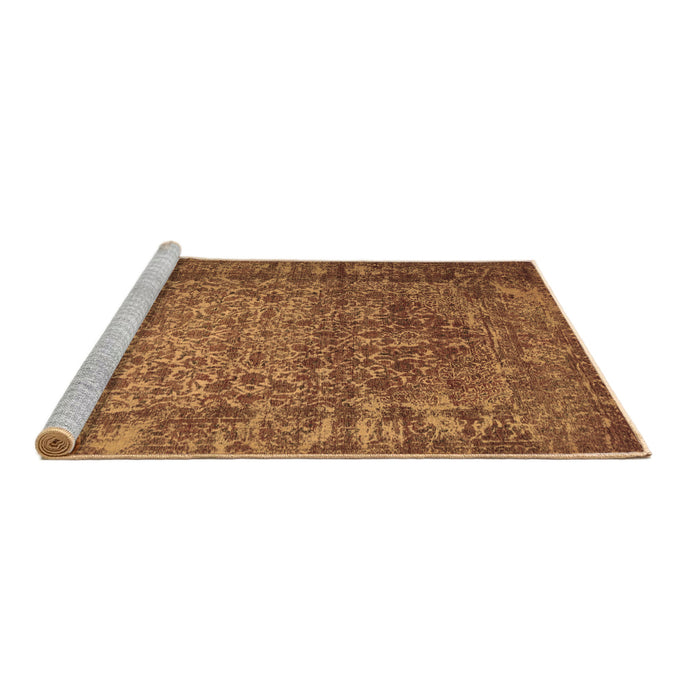 Sideview of Machine Washable Abstract Brown Contemporary Rug, wshcon1113brn