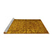 Sideview of Machine Washable Abstract Yellow Contemporary Rug, wshcon1113yw