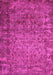 Machine Washable Abstract Pink Contemporary Rug, wshcon1113pnk