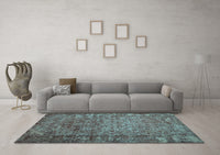 Machine Washable Abstract Light Blue Contemporary Rug, wshcon1113lblu