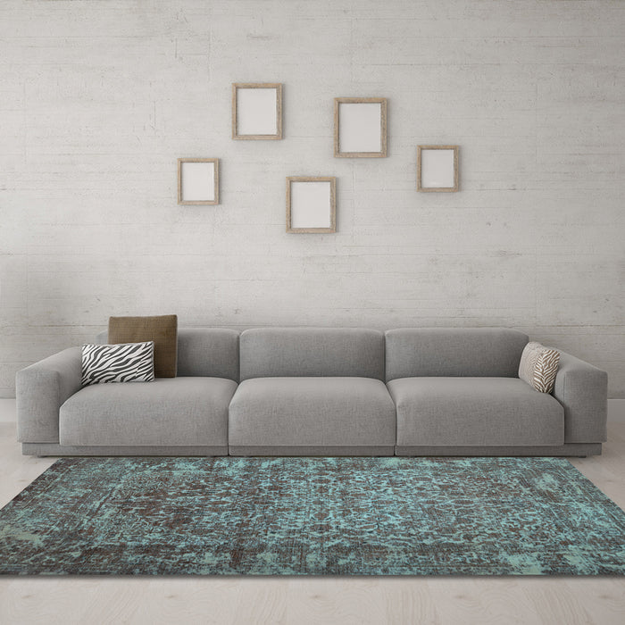 Machine Washable Abstract Light Blue Contemporary Rug in a Living Room, wshcon1113lblu