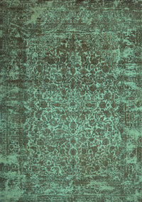 Abstract Turquoise Contemporary Rug, con1113turq