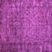 Square Machine Washable Abstract Purple Contemporary Area Rugs, wshcon1113pur