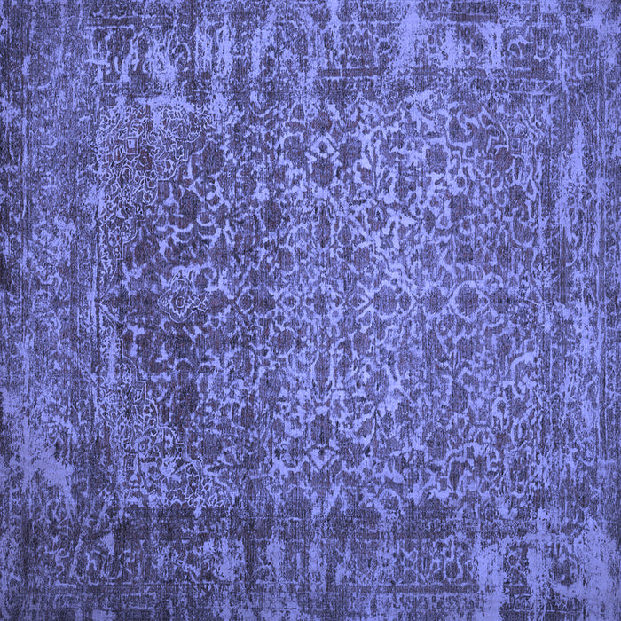 Square Abstract Blue Contemporary Rug, con1113blu