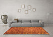 Machine Washable Abstract Orange Contemporary Area Rugs in a Living Room, wshcon1113org