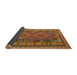 Thickness of Contemporary Mahogany Brown Oriental Rug, con1114