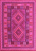 Machine Washable Oriental Pink Traditional Rug, wshcon1114pnk