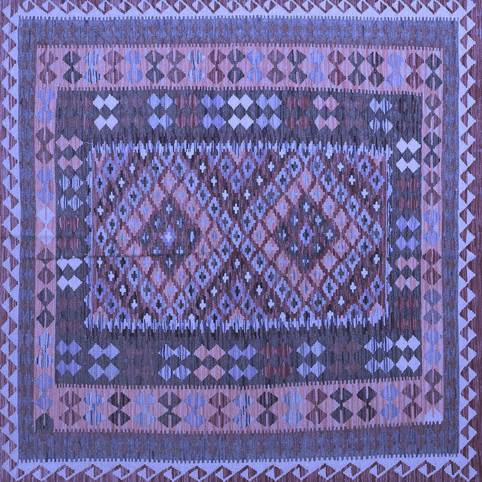 Square Oriental Blue Traditional Rug, con1114blu