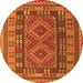 Machine Washable Oriental Orange Traditional Area Rugs, wshcon1114org