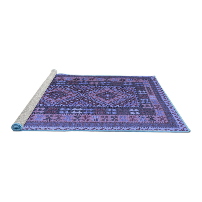 Sideview of Machine Washable Oriental Blue Traditional Rug, wshcon1114blu