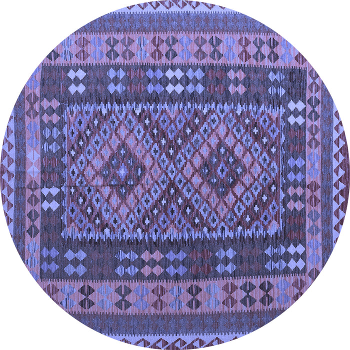 Round Oriental Blue Traditional Rug, con1114blu