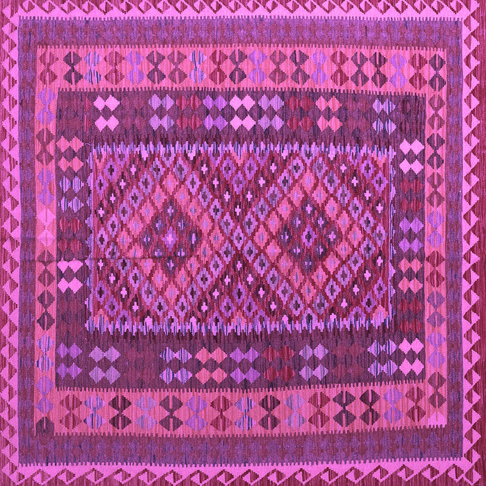 Square Machine Washable Oriental Purple Traditional Area Rugs, wshcon1114pur